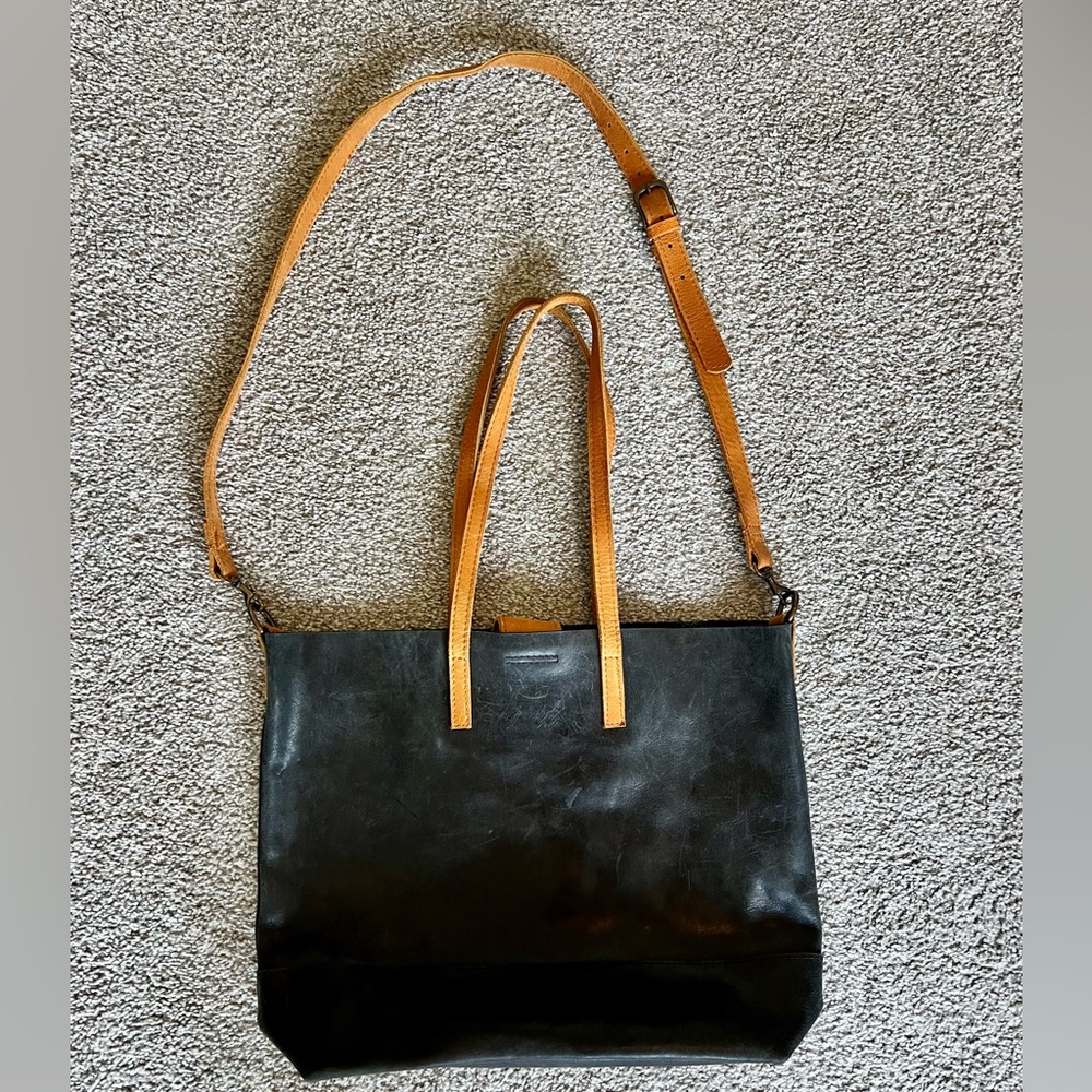 Able leather crossbody tote